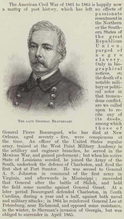 El difunto General Beauregard de English School