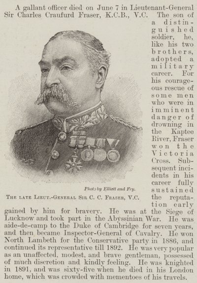 El difunto Teniente General Sir C C Fraser, VC de English School