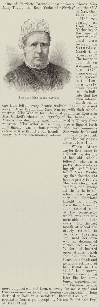 La difunta Srta. Mary Taylor de English School