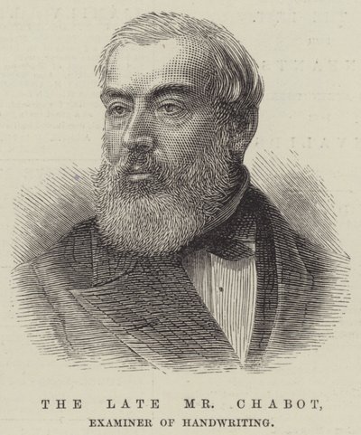 El difunto Sr. Chabot, examinador de escritura de English School