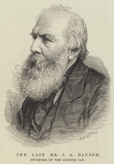 El difunto Sr. J A Hansom, inventor del cabriolé Hansom de English School