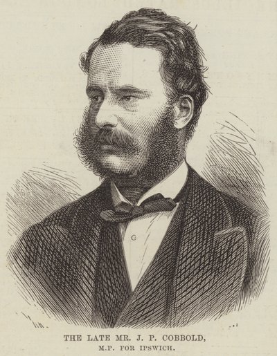 El difunto Sr. J P Cobbold, MP por Ipswich (grabado) de English School