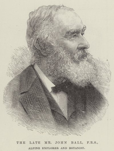 El difunto Sr. John Ball, FRS, Explorador Alpino y Botánico (grabado) de English School