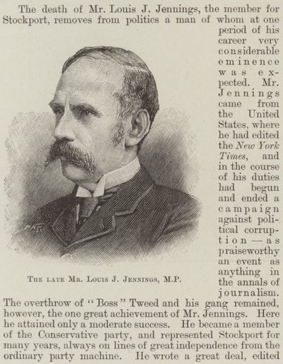 El difunto Sr. Louis J Jennings, MP de English School