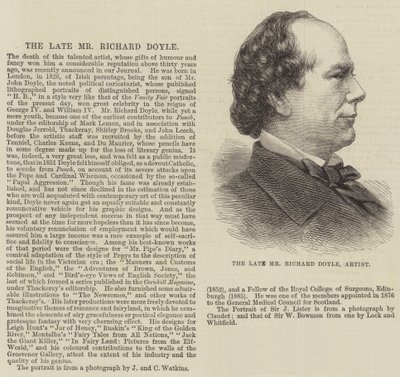 El difunto Sr. Richard Doyle, Artista (grabado) de English School