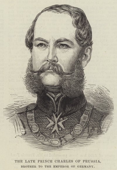 El difunto Príncipe Carlos de Prusia, hermano del Emperador de Alemania (grabado) de English School