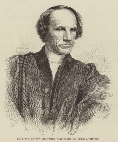El difunto Reverendo Christopher Wordsworth, DD, Obispo de Lincoln (grabado) de English School