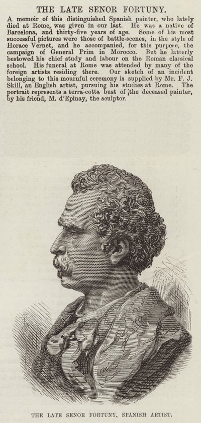 El difunto Señor Fortuny, artista español (grabado) de English School
