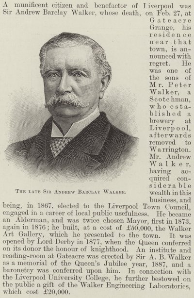 El difunto Sir Andrew Barclay Walker de English School