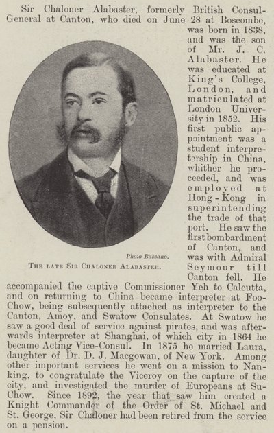 El difunto Sir Chaloner Alabaster de English School
