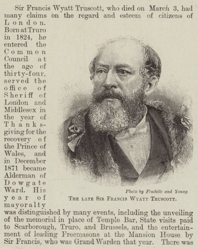 El difunto Sir Francis Wyatt Truscott (grabado) de English School