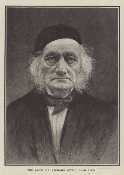El difunto Sir Richard Owen, KCB, FRS (grabado) de English School