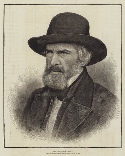 El difunto Thomas Carlyle (grabado) de English School