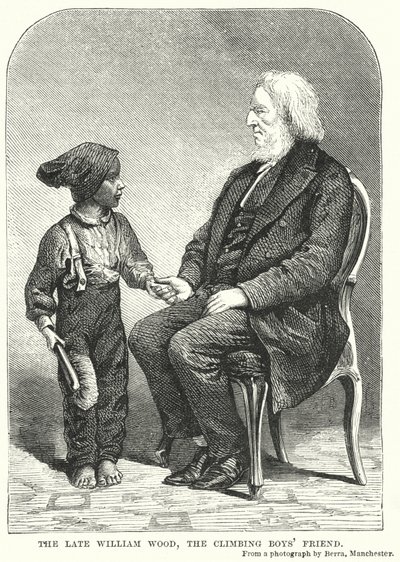 El difunto William Wood, el Amigo del Niño Trepador (grabado) de English School