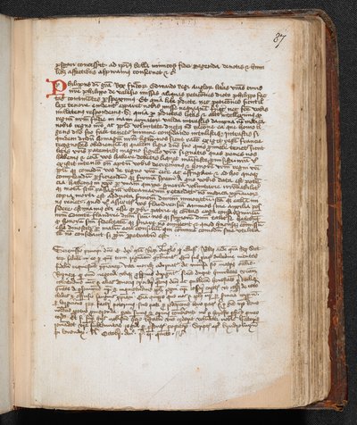 La carta de Robert the Bruce a Eduardo II, añadida al pie de página. de English School