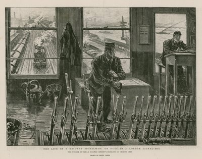 La vida de un señalero ferroviario en servicio en una caja de señales de Londres de English School