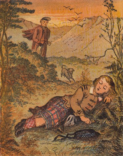 El niño perdido (litografía en color) de English School