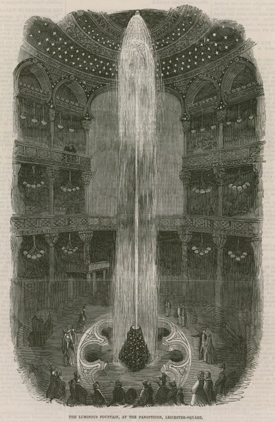 La fuente luminosa en el Panopticon, Leicester Square, Londres de English School