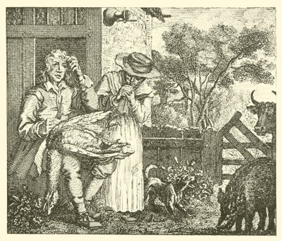El hombre y su ganso (grabado) de English School