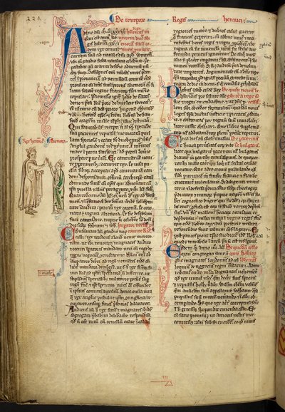 El matrimonio de Enrique III y Leonor de Provenza de la Historia Anglorum, Mateo París, MS Royal 14 CVII, f. 124.v, c.1250-59 de English School