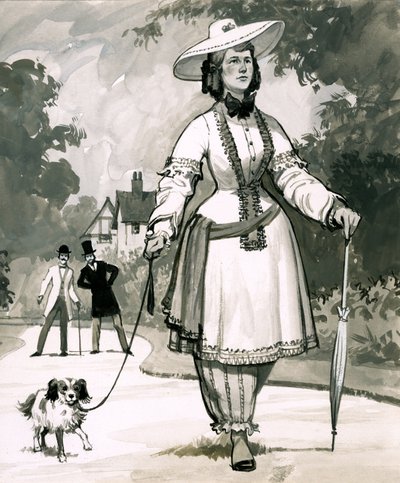 La moda victoriana de mediados del siglo XIX para las damas que usaban pantalones bombachos fue inventada por una Sra. Bloomer de English School