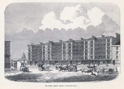 Las casas modelo, Farringdon Road, Londres de English School