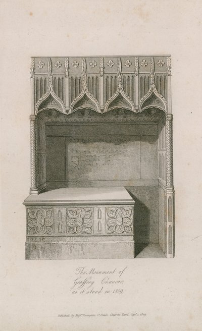 El monumento de Geoffrey Chaucer de English School