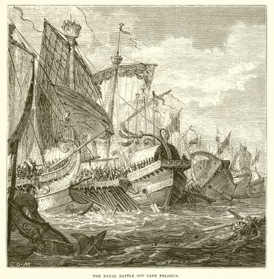La batalla naval frente al cabo Peloro de English School