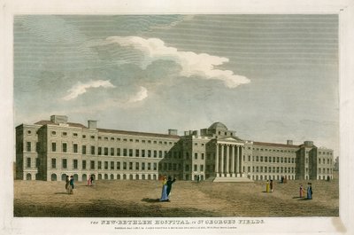 El nuevo Hospital de Bethlehem en St Georges Fields, Londres de English School
