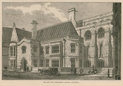 La nueva Biblioteca de la Corporación de la Ciudad, Guildhall, Londres de English School