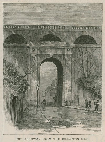 Las nuevas barandillas anti-suicidio en Highgate Archway: el arco desde el lado de Islington de English School