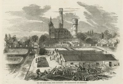 Las nuevas obras del río, Stoke Newington: La casa de máquinas y los depósitos de English School