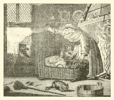 La nodriza y el lobo (grabado) de English School