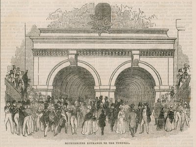 La apertura del túnel del Támesis; entrada de Rotherhithe al túnel de English School