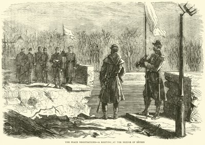 Las negociaciones de paz, una reunión en el Puente de Sevres, octubre 1870 de English School