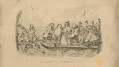 Los peregrinos en una carrera de botes de English School