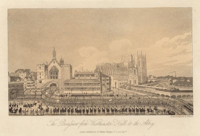 La procesión desde el Salón de Westminster hasta la Abadía de English School