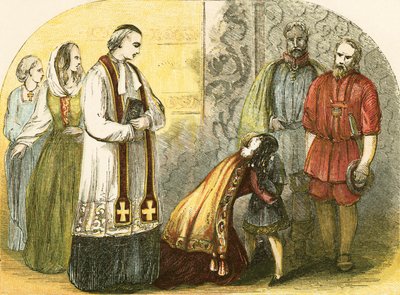 La reina de Eduardo IV, despidiéndose del joven duque de York de English School
