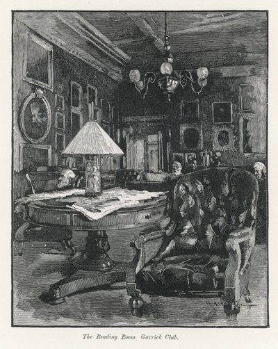 La sala de lectura en el Club Garrick de English School