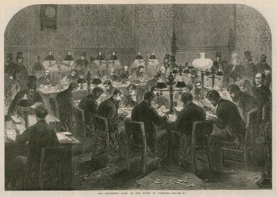 La sala de reporteros en la Cámara de los Comunes de English School