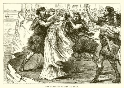 Los esclavos sublevados en Enna (grabado) de English School