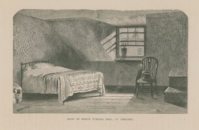 La habitación en la que murió el artista J M W Turner de English School
