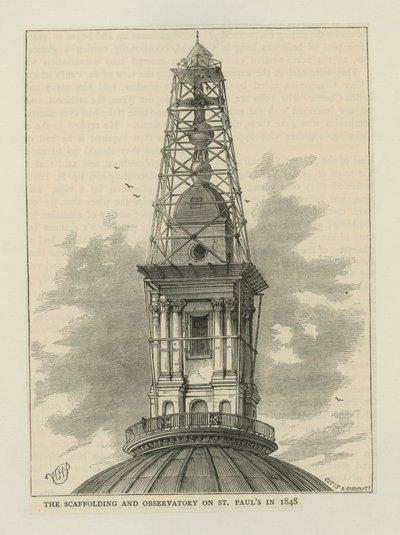El andamiaje y el observatorio de la Catedral de San Pablo de English School
