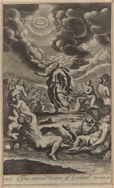 La segunda visión de Ezebiel (grabado) de English School