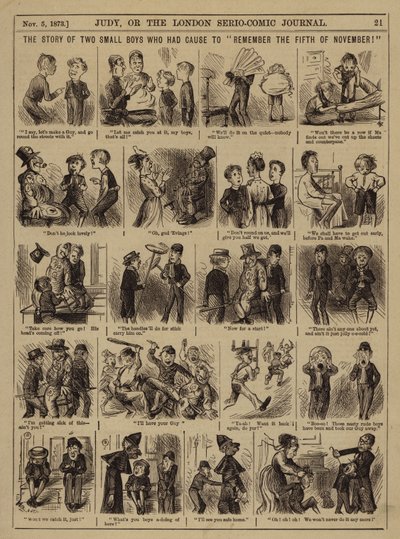 La historia de dos niños pequeños que tenían motivos para "recordar el cinco de noviembre" (grabado) de English School