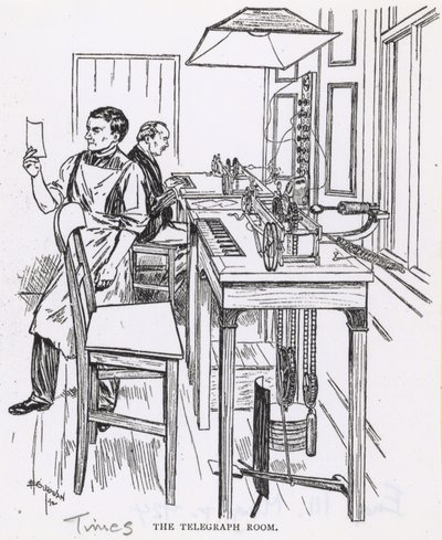 La sala de telégrafos de English School