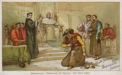 La escena del juicio de El mercader de Venecia de Shakespeare de English School