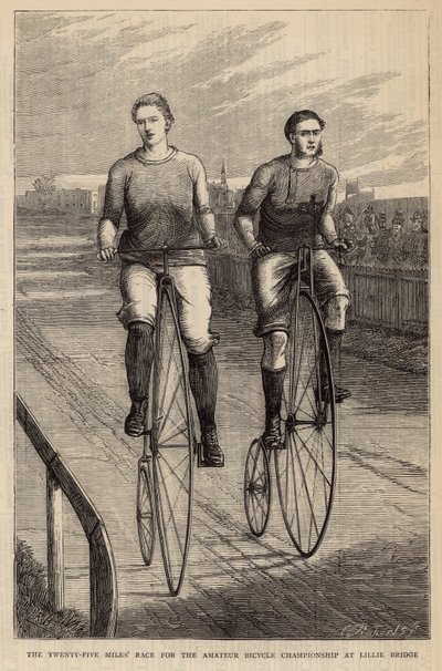 La carrera de veinticinco millas para el Campeonato Amateur de Bicicletas en Lillie Bridge de English School