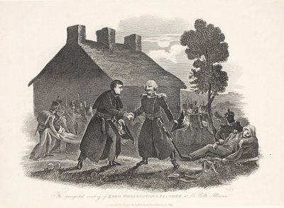 El encuentro inesperado de Lord Wellington y Blucher en La Belle Alliance, 1811 de English School