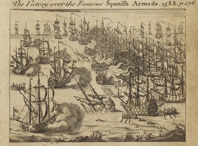 La victoria sobre la famosa Armada Española, 1588 de English School